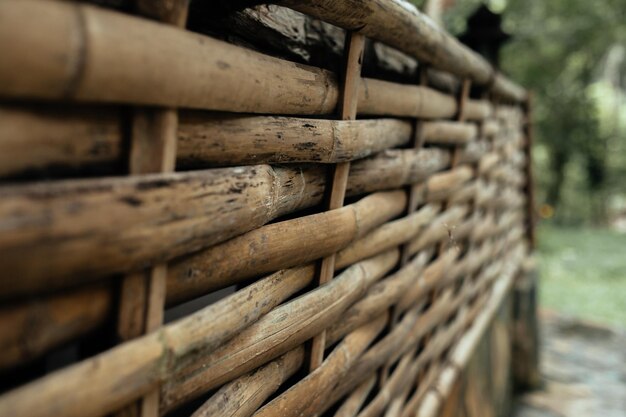 Close-up of wicker wall