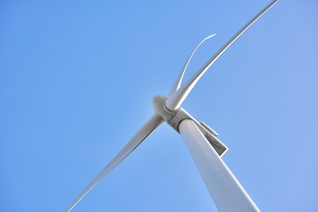 Photo close up of windmill taking from above