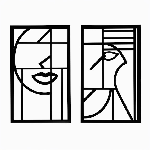 a close up of a window with a face and a window with a window pane generative ai