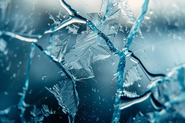 Close Up of Window With Ice