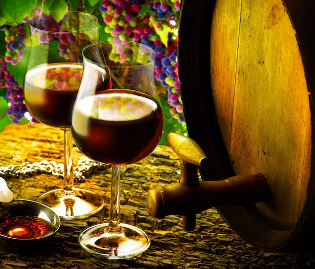 Photo close-up of wine in glass on table