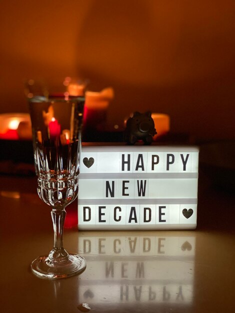 Close-up of wine glass on table