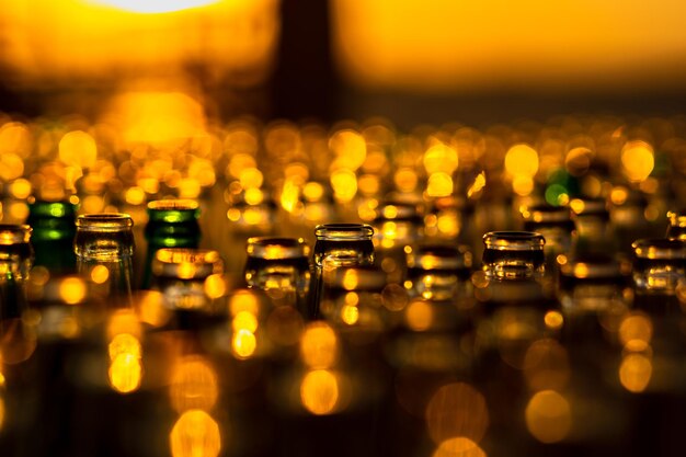 Close-up of wine glasses on table