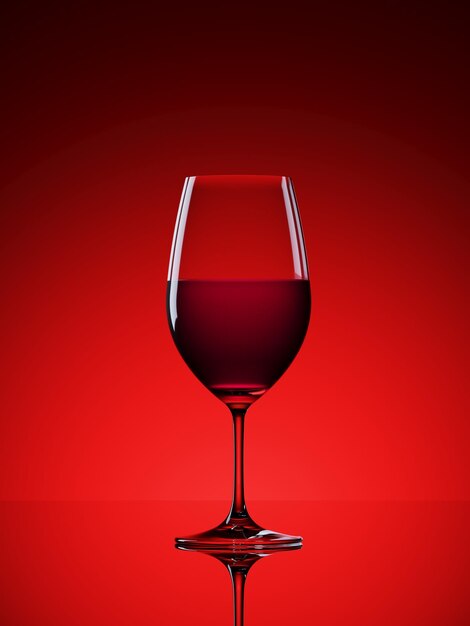 Close-up of wineglass against red background