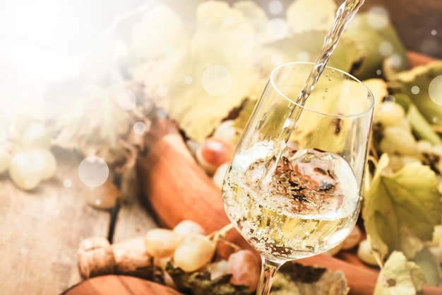 Close-up of wineglass on glass table