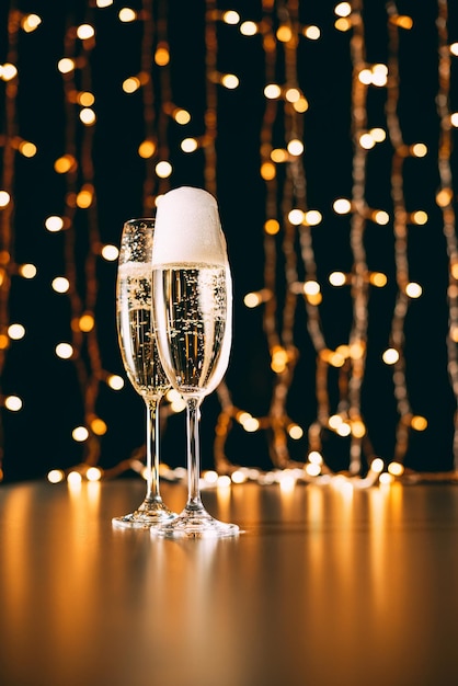 Close-up of wineglass on table