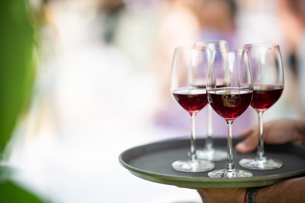 Close-up of wineglass on table