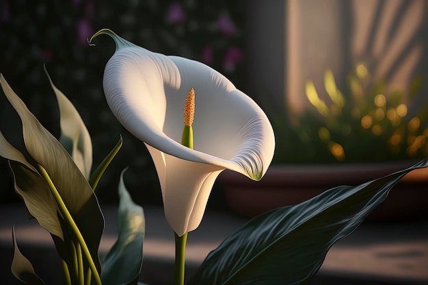 Close-up witte Lilly bloeien in de tuin