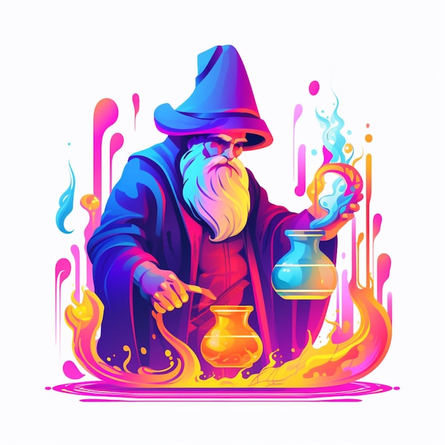 A close up of a wizard with a pot and a candle generative ai