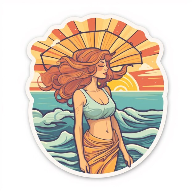 Photo a close up of a woman in a bikini standing on a beach generative ai