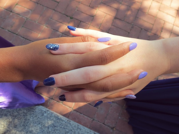 Photo close-up of woman hand