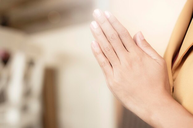 Photo close-up of woman hand