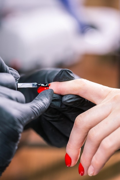 Close-up of woman holding hands