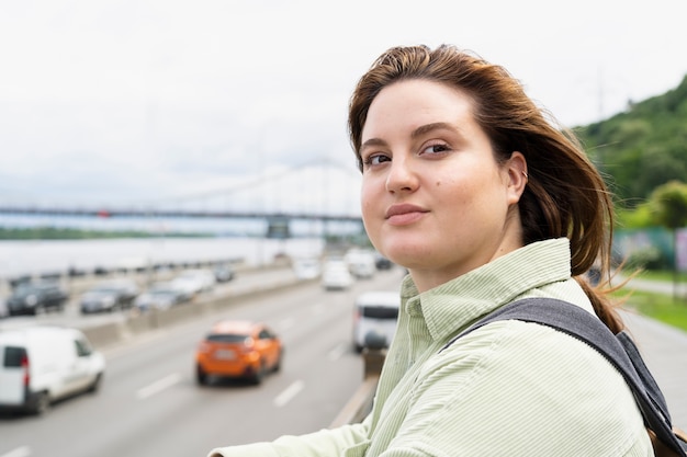 Photo close up woman outdoors