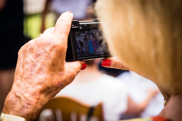 Photo close-up of woman photographing