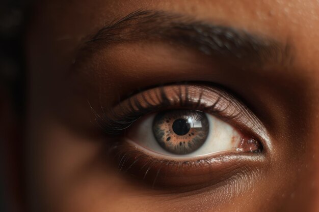 Foto primo piano dell'occhio della donna creato utilizzando la tecnologia generativa ai