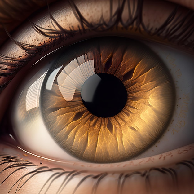 A close up of a woman's eye