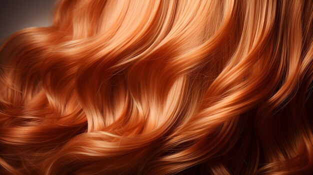 A close up of a woman's hair with red hair generative ai