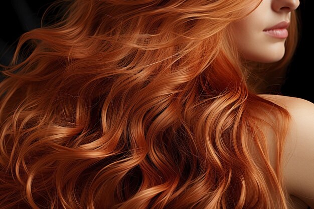 close up of woman's shiny luxury beautiful healthy hairbackground