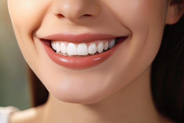 A close up of a woman's smile