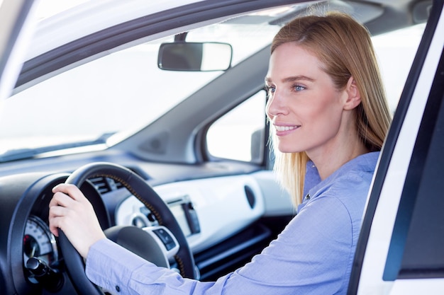 Photo close-up of woman sitting car