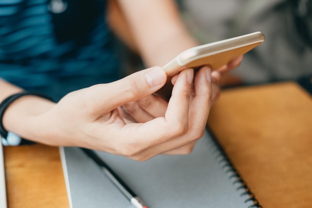 close-up of woman using mobile phone