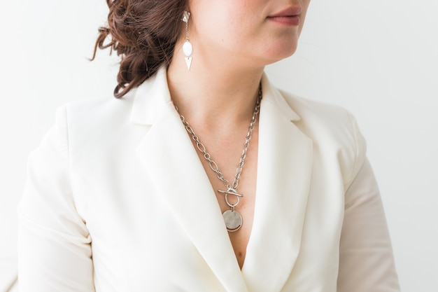 Close-up of woman wearing a Jewelry, bijouterie and accessories.