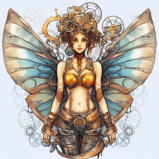 A close up of a woman with a butterfly costume on generative ai