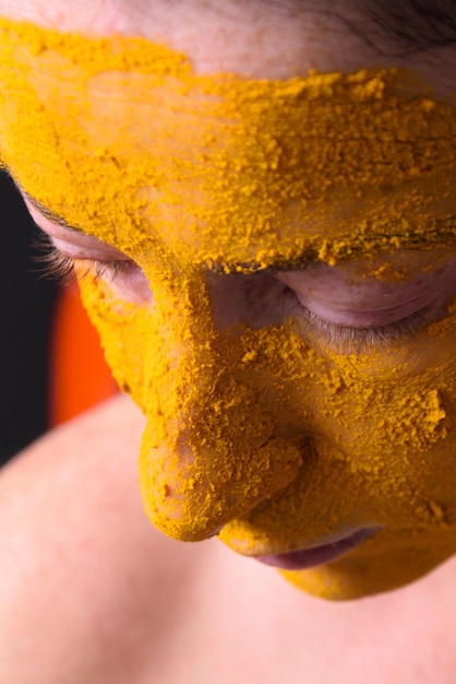 Close-up of woman with face mask