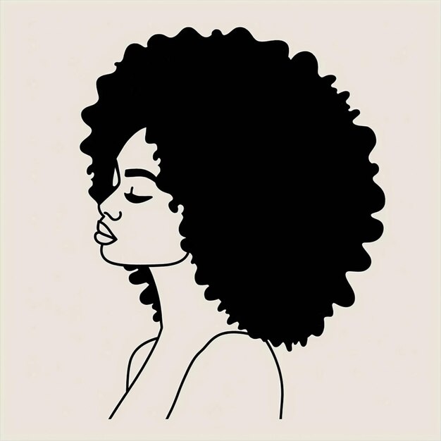 a close up of a woman with a large afro hair generative ai