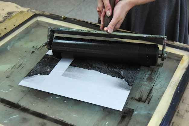 Photo close-up of woman working