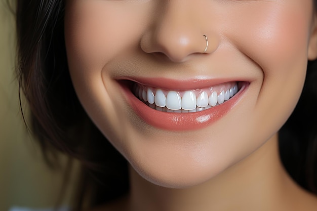 Close up of a woman39s smile with perfect white teeth