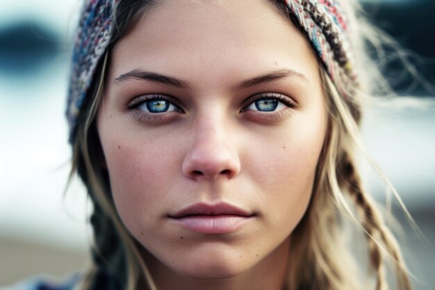 Photo a close up of a woman