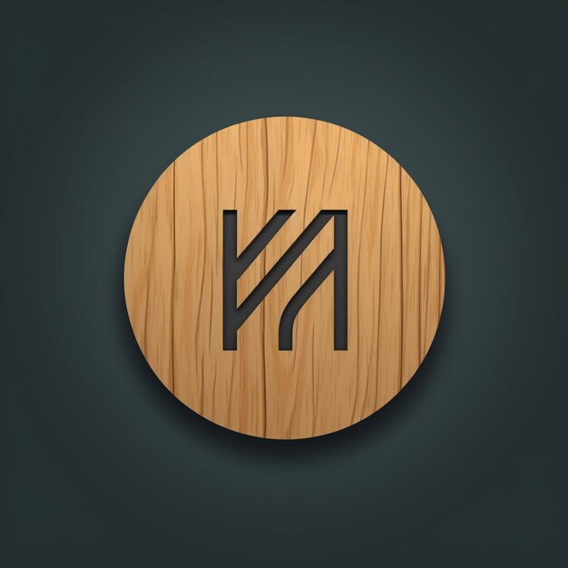 Photo a close up of a wooden button with a black letter n generative ai