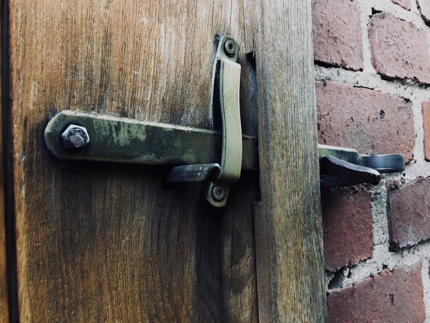 Close-up of wooden closed door