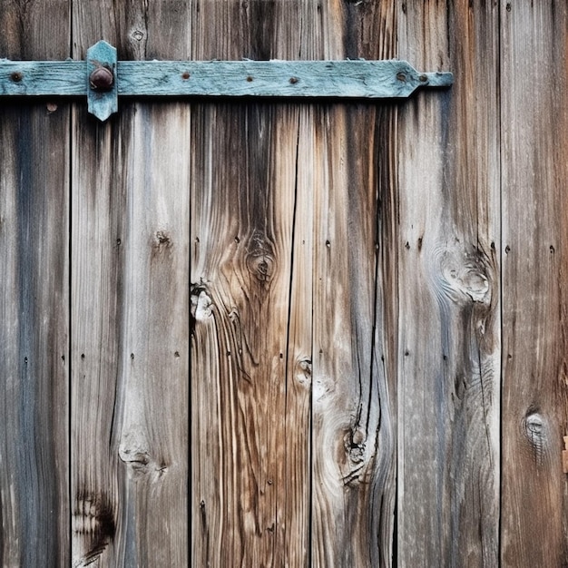 A close up of a wooden door with a latch on it generative ai