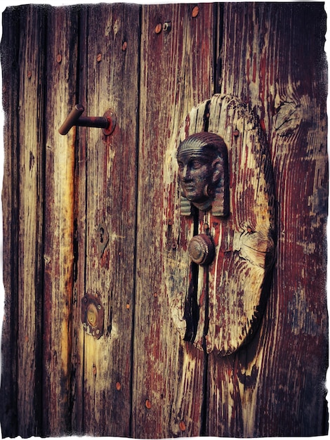 Close-up of wooden door