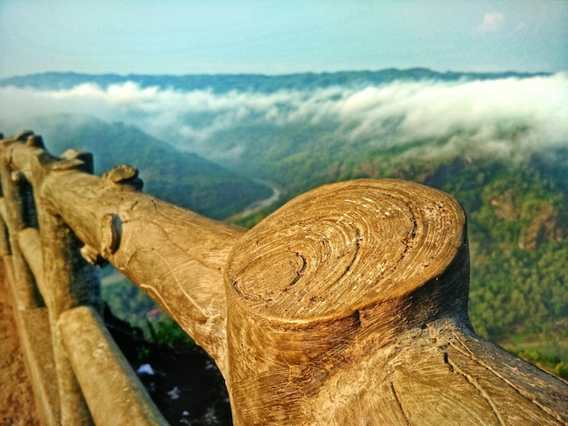 Foto prossimo piano di una recinzione di legno