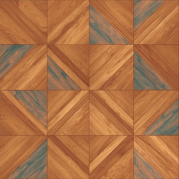 Photo a close up of a wooden floor with a pattern of squares generative ai