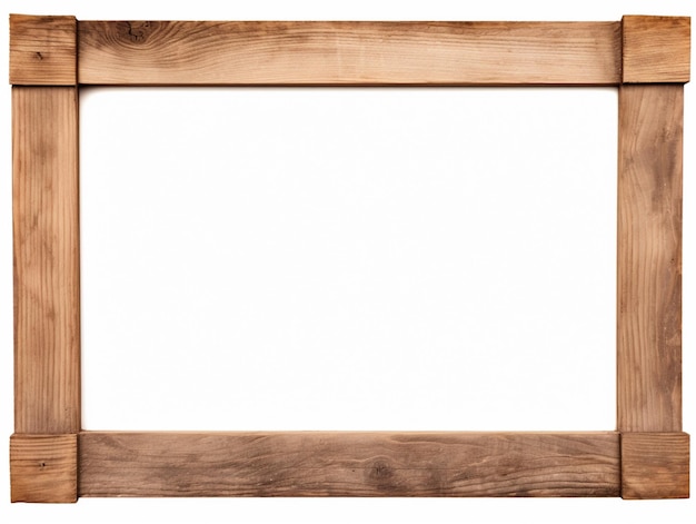 a close up of a wooden frame with a white background generative ai