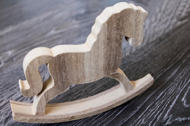 Photo close-up of wooden horse