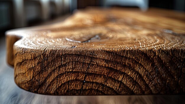 a close up of a wooden object with a brown background