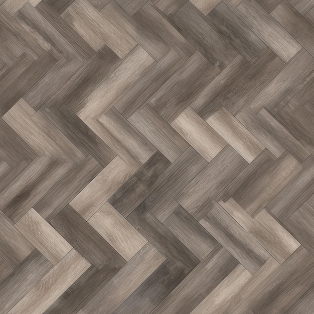 A close up of a wooden parquet floor with a pattern of chevrons.