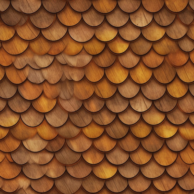 a close up of a wooden roof with a lot of scales generative ai