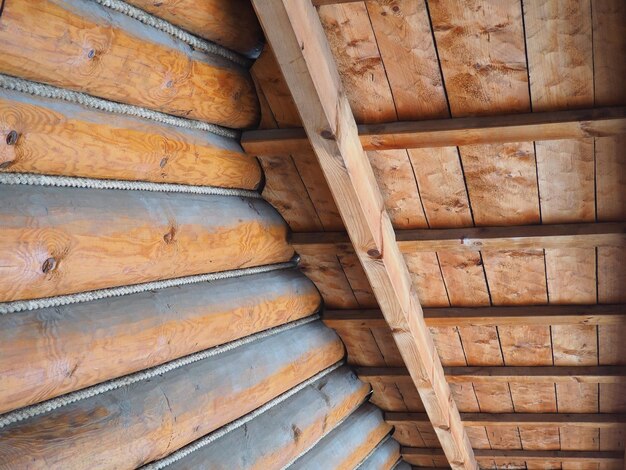 a close up of a wooden roof with the word steel on it.