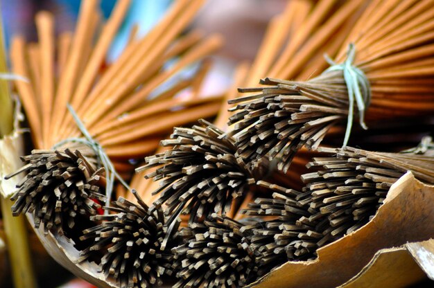 Photo close-up of wooden sticks