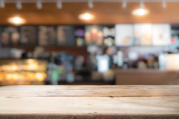 Close-up of wooden table at illuminated cafe