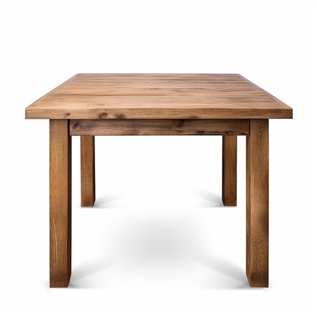 A close up of a wooden table with a white background generative ai