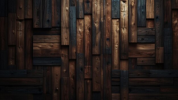 Photo a close up of a wooden wall with a lot of wood planks generative ai