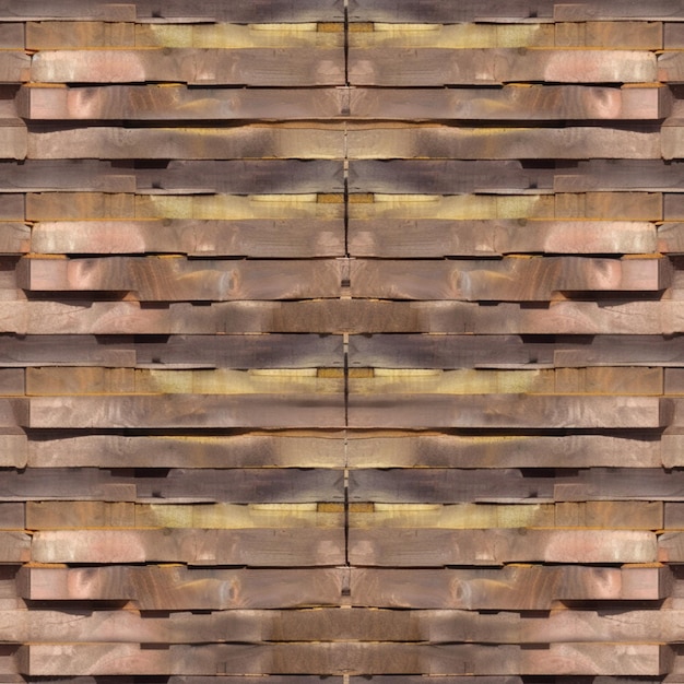 Photo a close up of a wooden wall with a pattern of wood planks generative ai